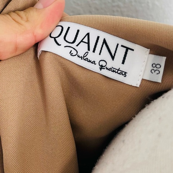 QUAINT by Durlana Quantas Camel Tan Button Blazer Coat Annabel Dress - Picture 8 of 9